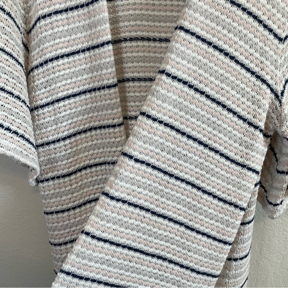 Lane Bryant Longline White Pink Blue Open Front Cardigan Kimono Size 14/16 - Picture 3 of 9